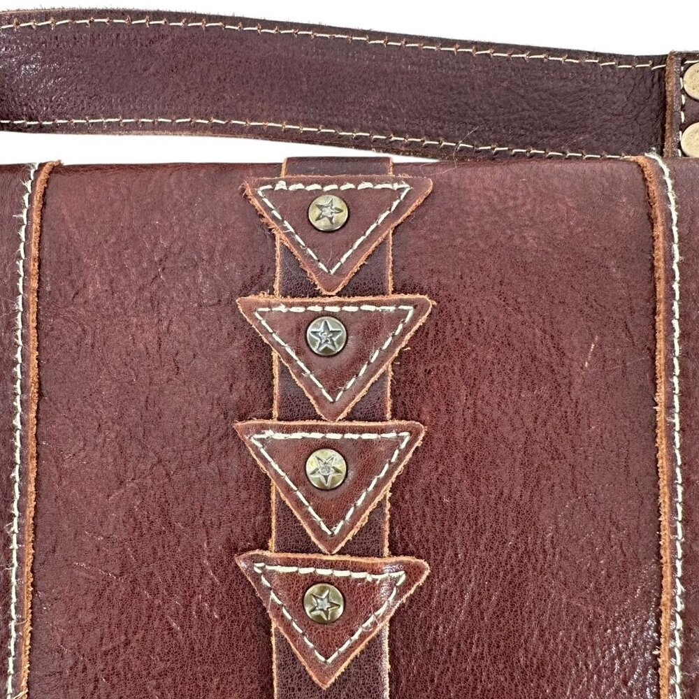 Myra Bag Sage Green Canvas and Brown Leather Messenger Tote Crossbody Bag - Picture 2 of 9